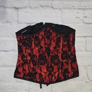 Daisy Corsets Lavish Underbust Scarlet and Ebony Floral Corset
